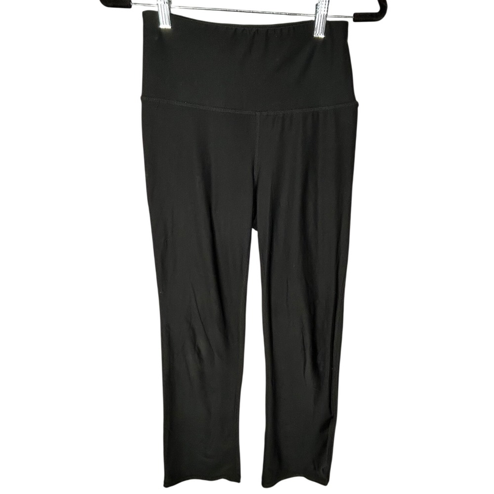 Reebok Black Yoga Training Pants No Pockets Wide Waist‎ Band Women's Size Small